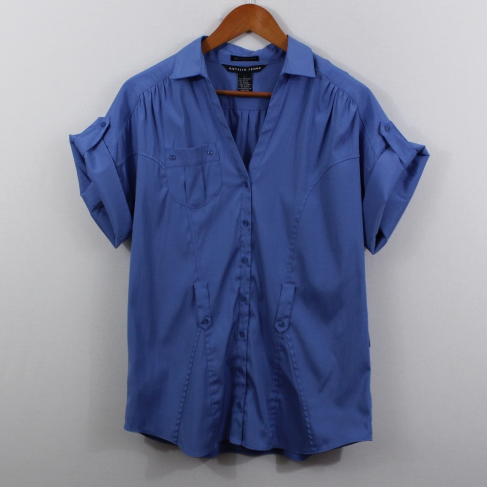 💥Antilia Femme Blue Button Down Blouse